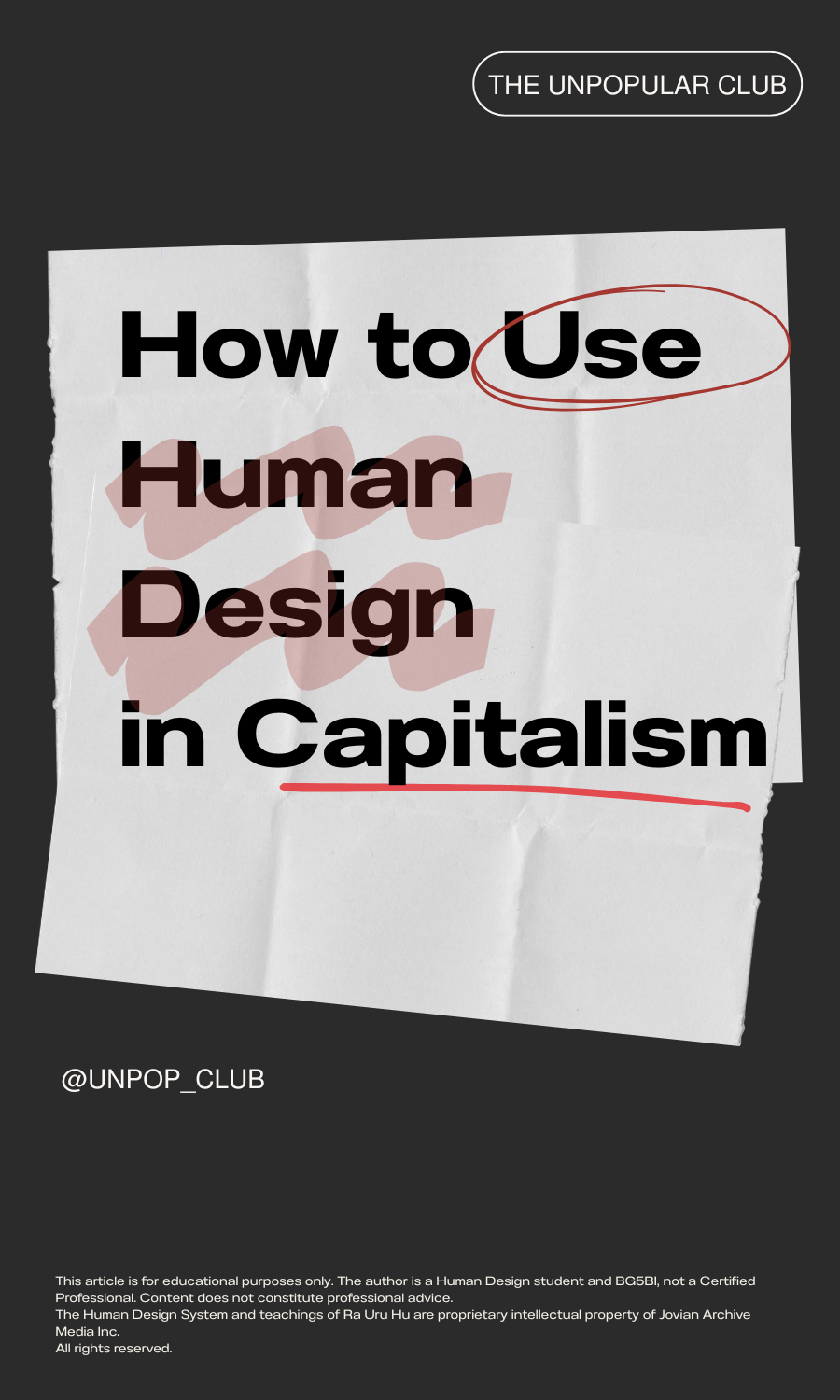 How to Use Human Design in Capitalism